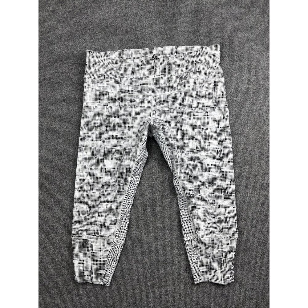 PrAna Leggings Womens XL White Capri Yoga Pants Ruched Stretch Athletic Gym